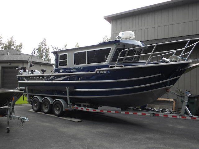 New boat smell! Dual station twin 300 Yamahas with 242 hours. 171 fuel, head, heat, full galley, EZ Loader