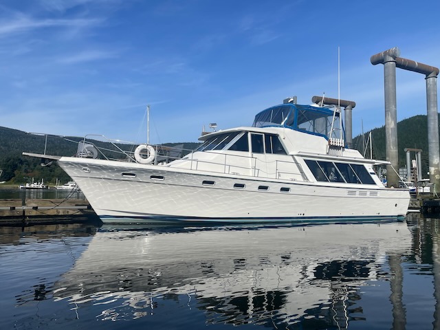 New in Juneau. 1988 Bayliner 4518 Motoryacht. Twin 220 Hinos, Three Staterooms, Diesel Heat, Clean Boat, great price $115,000