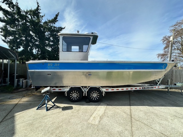 2025 BFD 25' x 9' Aluminum Landing Craft. Offset House,  Twin 115HP Suzuki's, Heat, Radar, Tuff Trailer #7,000 Trailer. $220,000